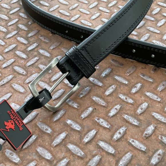 Beverly Hills Polo Clubs Men Belt Black Faux Leather Waistband Size 32/34 inches - Picture 3 of 7
